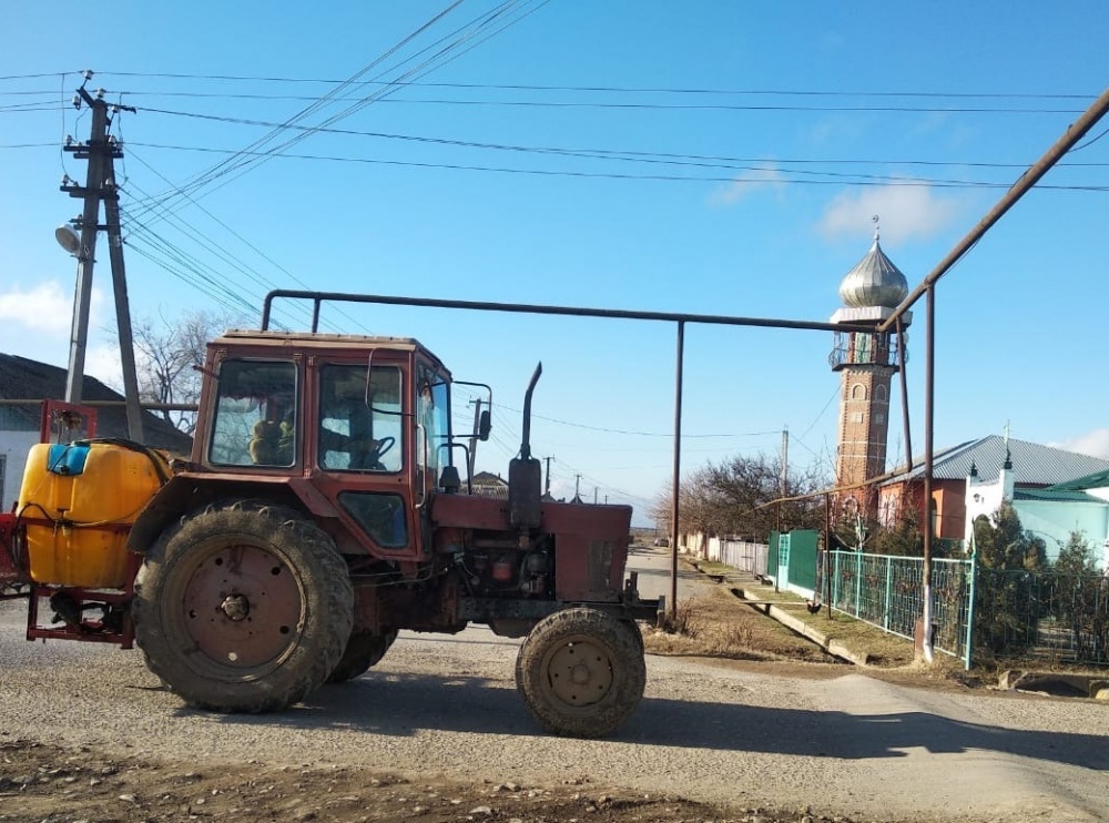 В поселениях  Хасавюртовского района прошли очередные масштабные дезинфекционные мероприятия