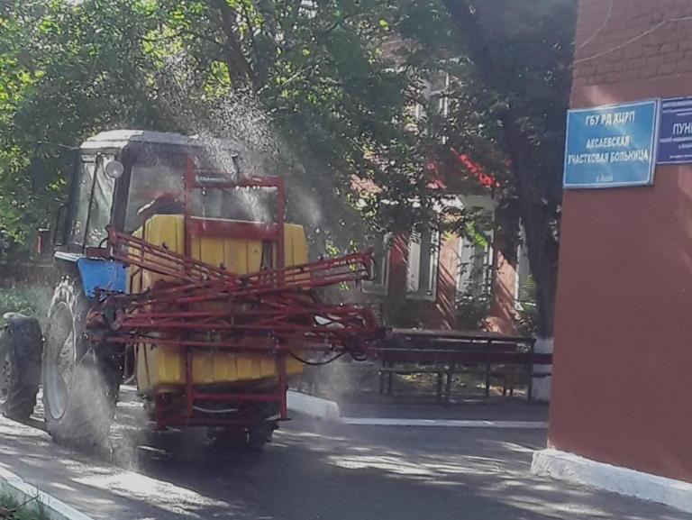 В населенных пунктах  Хасавюртовского района прошли очередные  санитарно —  дезинфекционные мероприятия